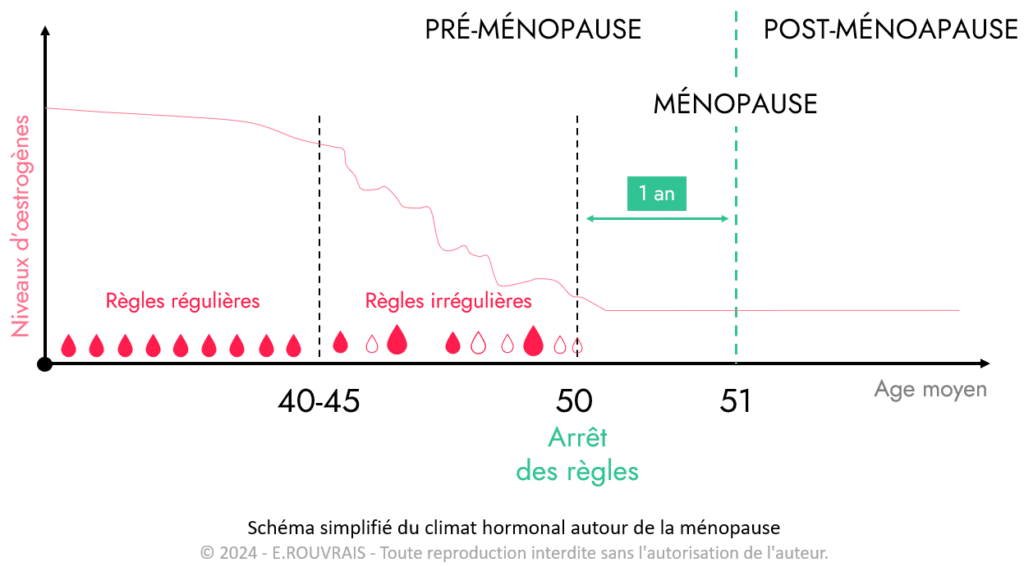 Evolution de l'équilibre hormonal autour de la ménopause